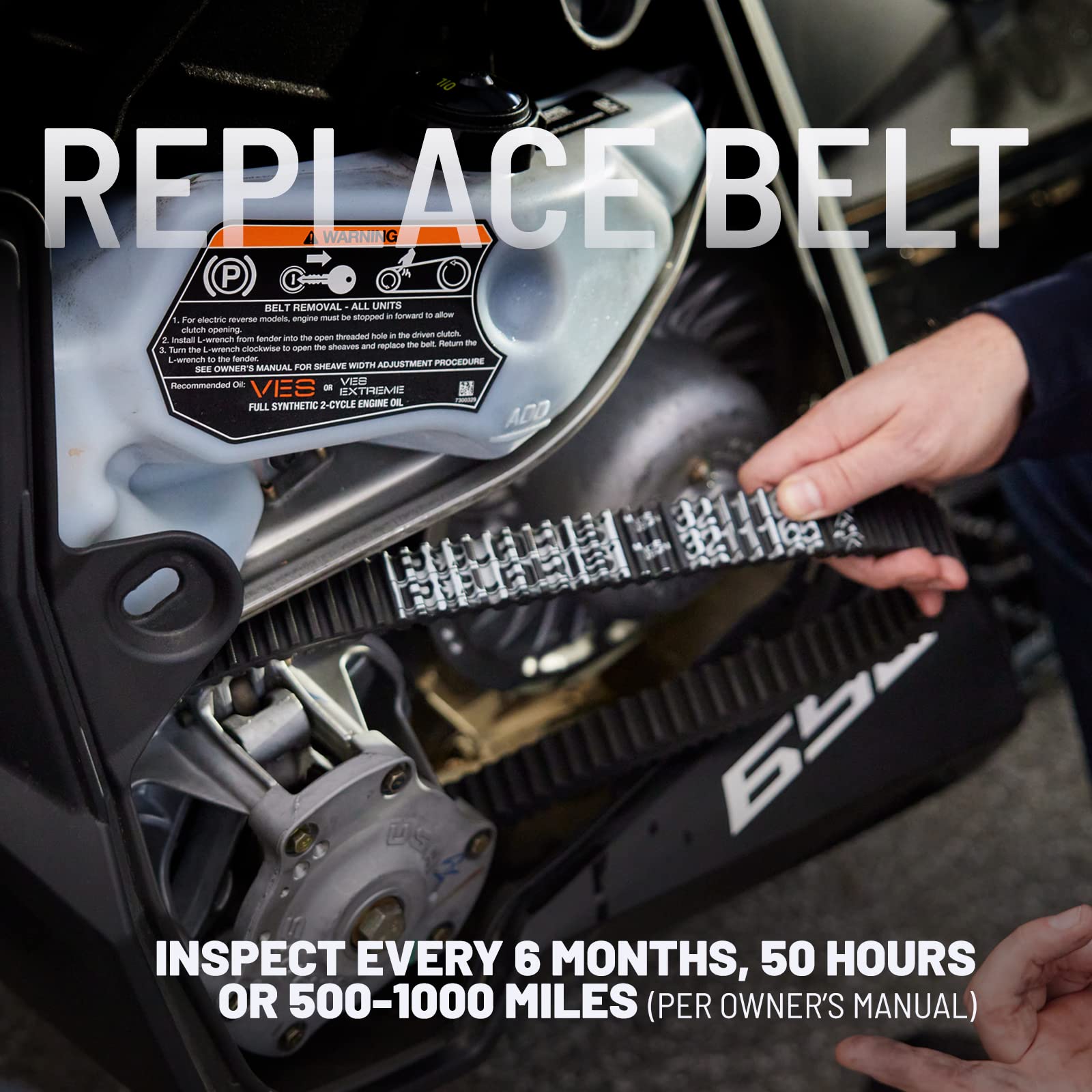 Polaris Snow Snowmobile Performance Drive Belt, Part 3211174 - Compatible With Specific Models Of Polaris Snowmobiles, Runs At O