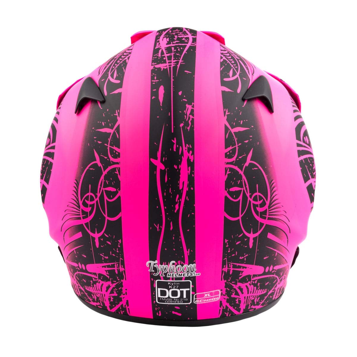 Typhoon Adult Women'S Dirt Bike Atv Helmet Motocross Goggles And Gloves Combo - Matte Pink With Pink ( Large )