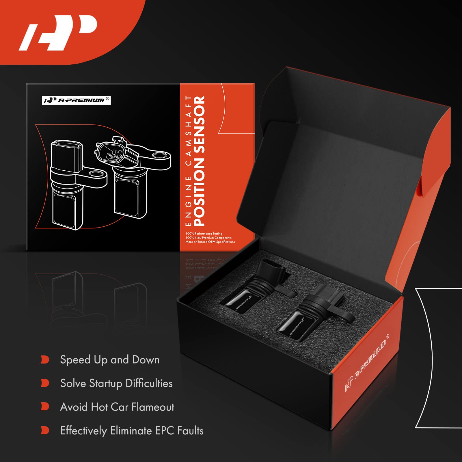 A-Premium Camshaft Position Sensor Set of 2 for Nissan & Infiniti - Compatible with Altima, Maxima, Murano, 350Z, 4.0L, 3.5
