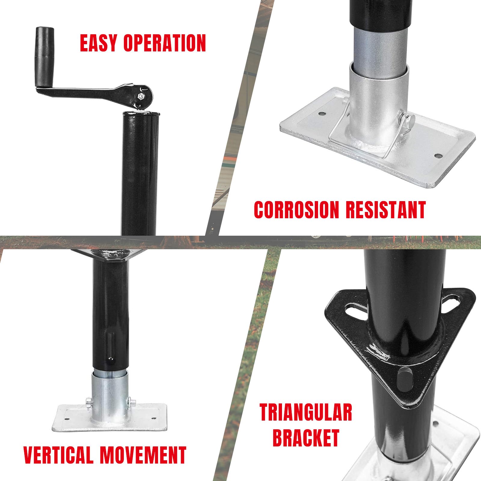 Torin A-Frame Trailer Jack, 2,000 Lbs Capacity, 14 Inches Vertical Travel, Top-Wind Handle Trailer Tongue Jack With Foot Plate,