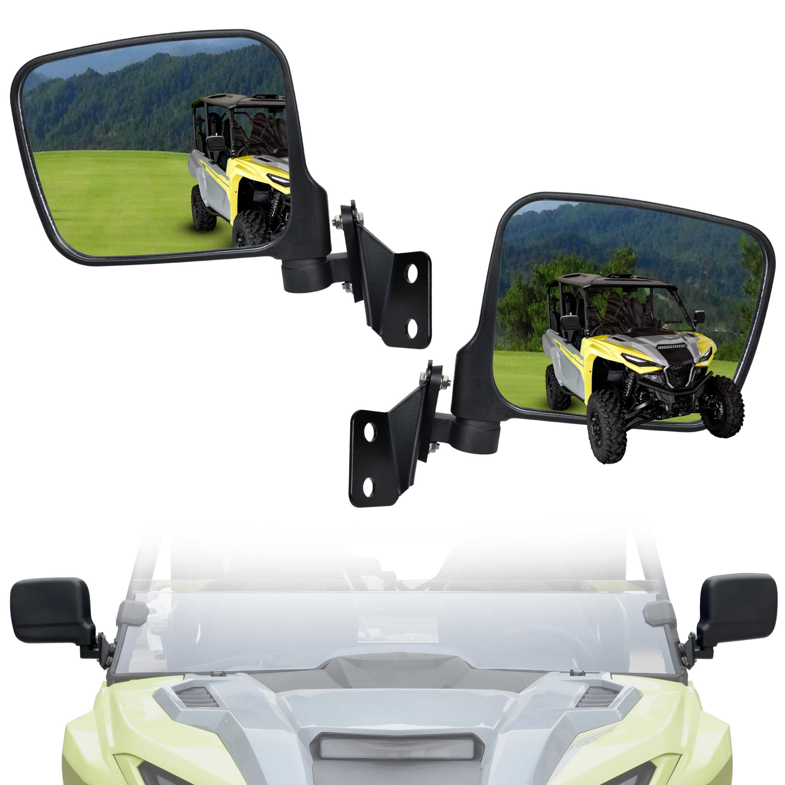 UTVSXPERT Adjustable Wider Rearview Side Mirrors for Yamaha Wolverine RMAX 1000 21-25, Foldable Rear View Side Mirrors for Yamah