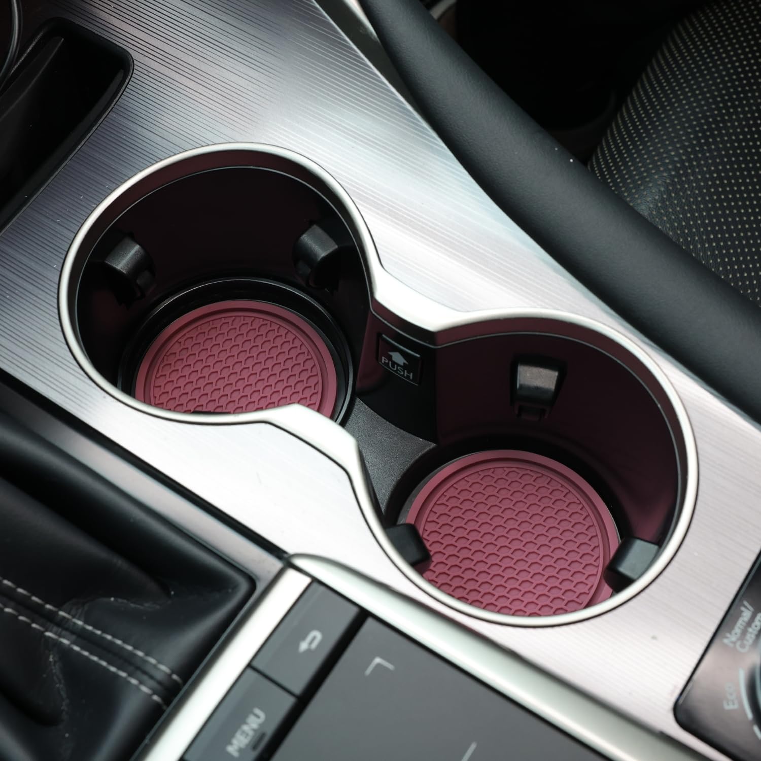 Singaro Car Cup Coaster, 4Pcs Universal Non-Slip Cup Holders Embedded In Ornaments Coaster, Car Interior Accessories, Purple Glo