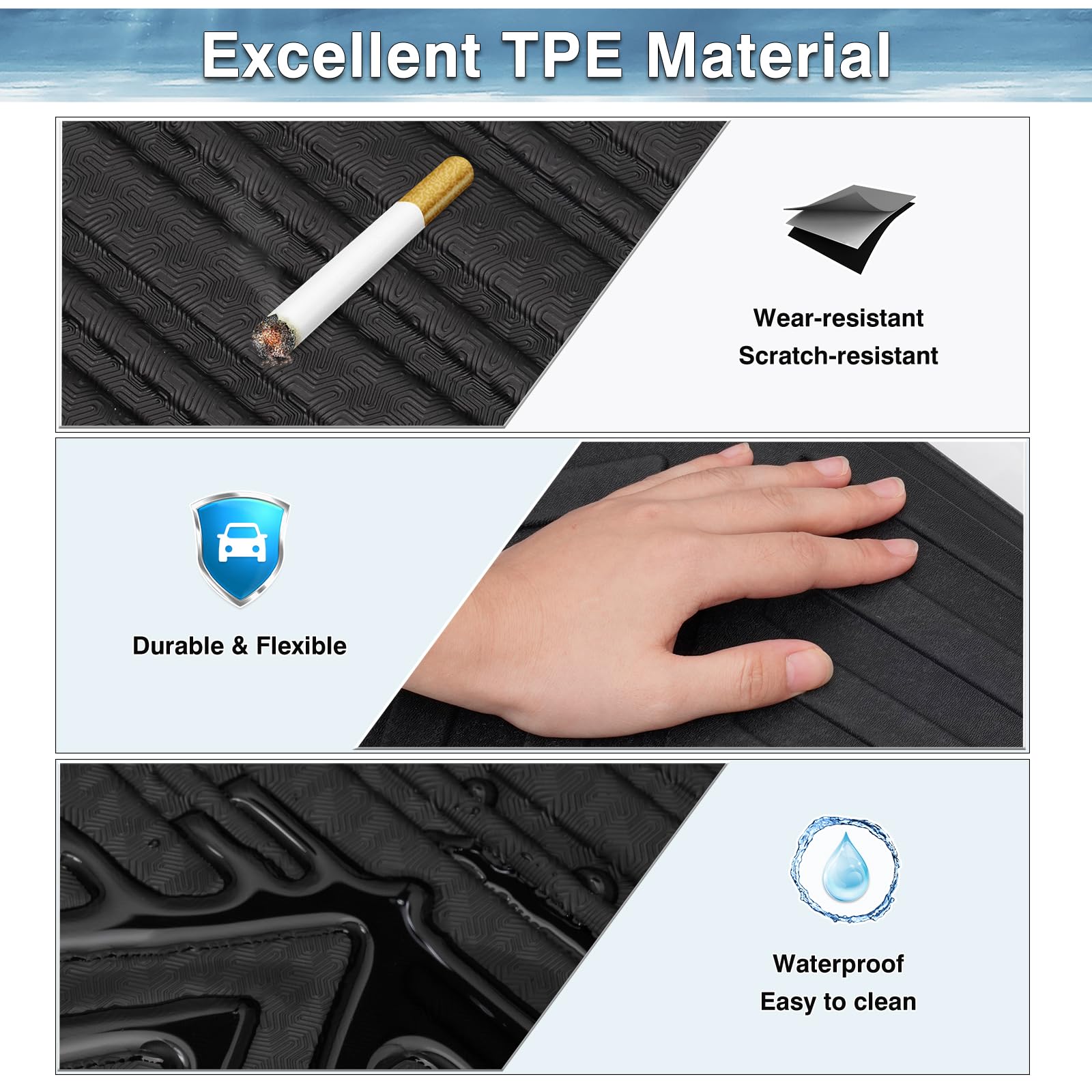 Mixsuper Floor Mats for Chevrolet Blazer 2019-2026 (Not for Blazer EV Models) All Weather Floor Liners Anti-Slip 2 Row Set Black