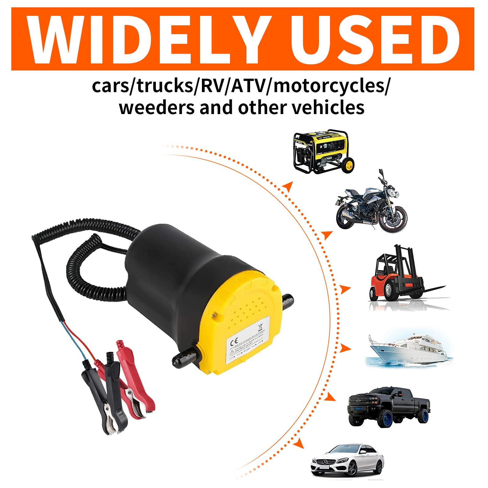 AIGMISON 12V 80W Oil Change Pump Extractor,Upgraded Electric Oil Pump with Overload Protection,Motor Oil Diesel Fluid Transfer P