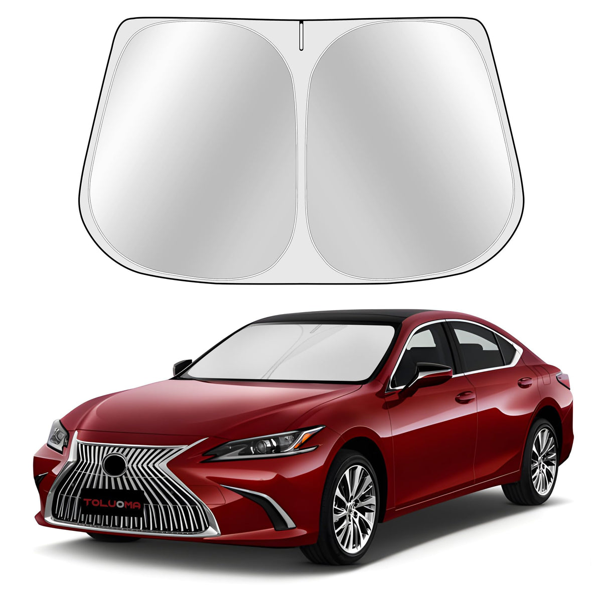 Toluoma Custom Fit Windshield Sun Shade For Le-Xus Rx 2016-2022 - Full Coverage, 210T Reflective Fabric, Double-Layer Design - B