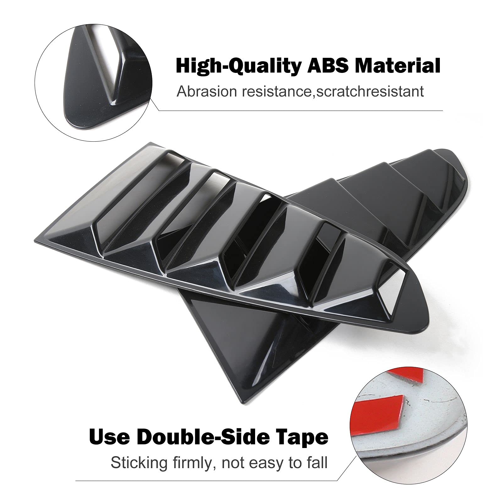 RT-TCZ Rear Quarter Side Window Scoop Louvers Sun Shade Cover Wind Vent Air Deflector Decoration Exterior Accessories for Ford M