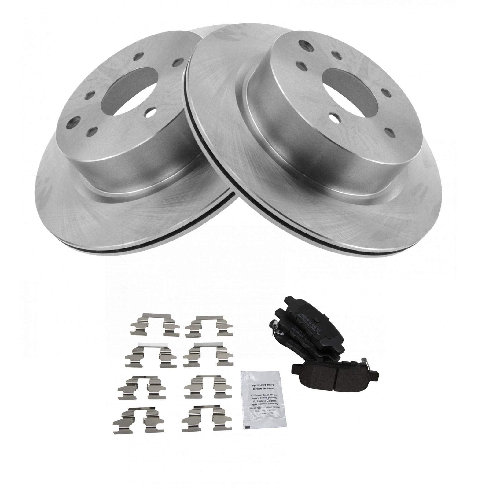 Trq Rear Brake Pad & Rotor Kit Brake Pads Brake Rotor Semi-Metallic Compatible With 2009-2023 Nissan Maxima