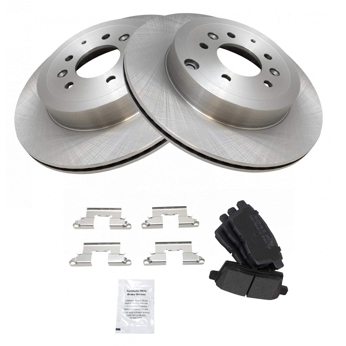 Trq Rear Brake Pad & Rotor Kit Brake Pads Brake Rotor Semi-Metallic Compatible With 2007-2015 Mazda Cx-9