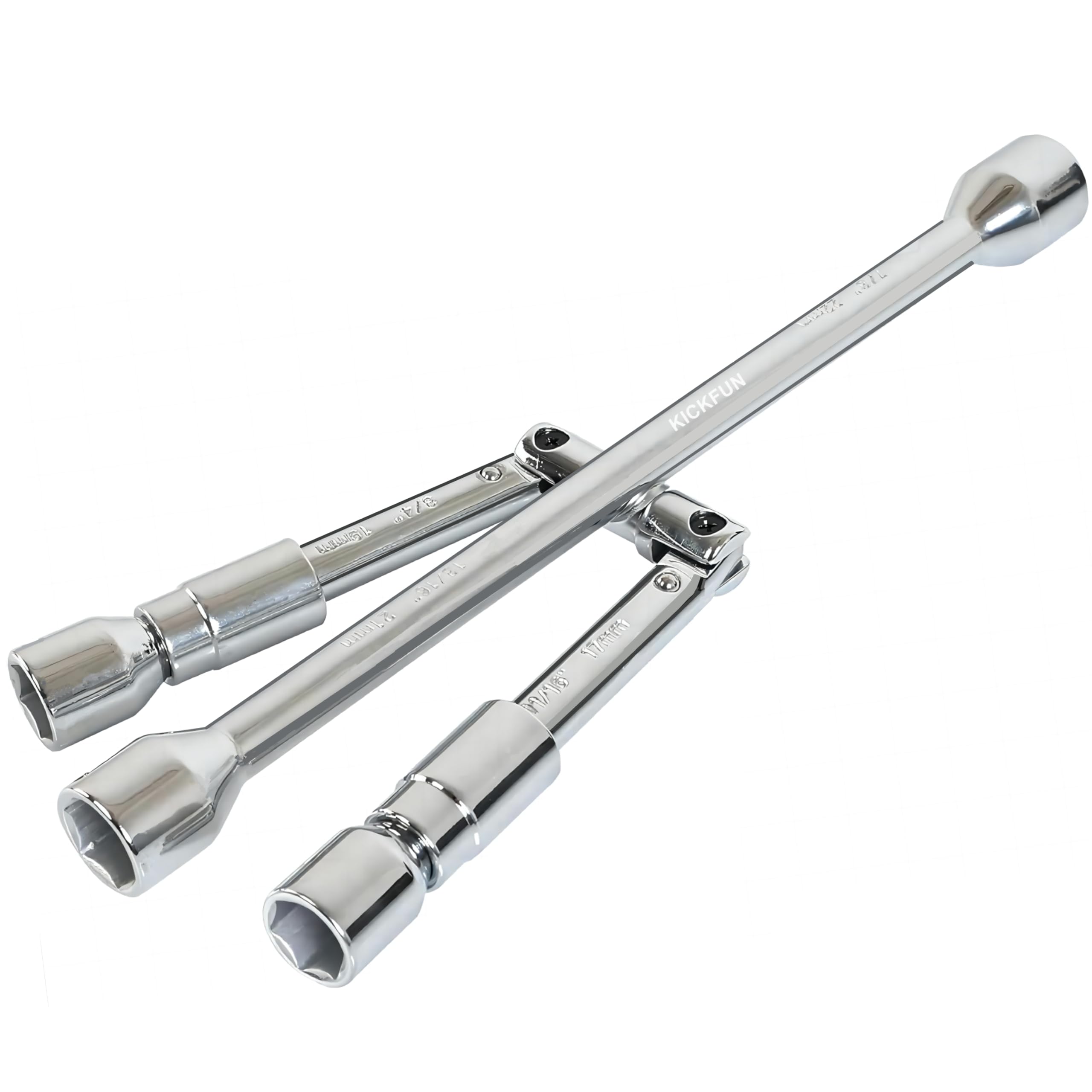 Kickfun 14-Inch Universal Foldable Lug Wrench Wheel Wrench (17Mm, 19Mm, 21Mm & 23Mm) Wheel Brace For Car Wheel Nut Wrench Labor