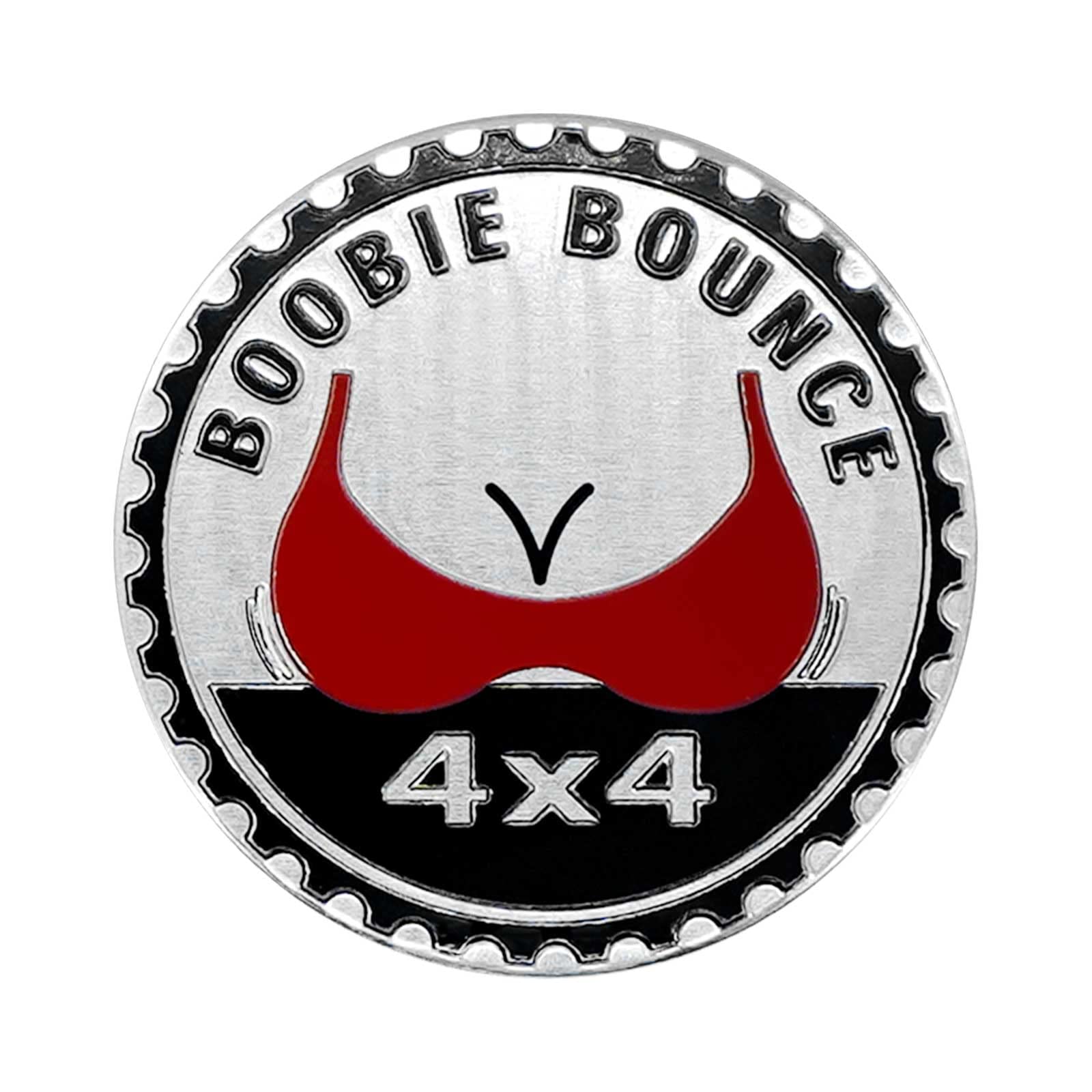 Booble Bounce Badge Rated Car Emblem, 4 X 4 Metal Automotive Badge 3D Metal Car Badges Emblems Round Emblem Decals Car Badge Decals Stickers Compatible With Jeep Wrangler Vehicles Trucks Suv