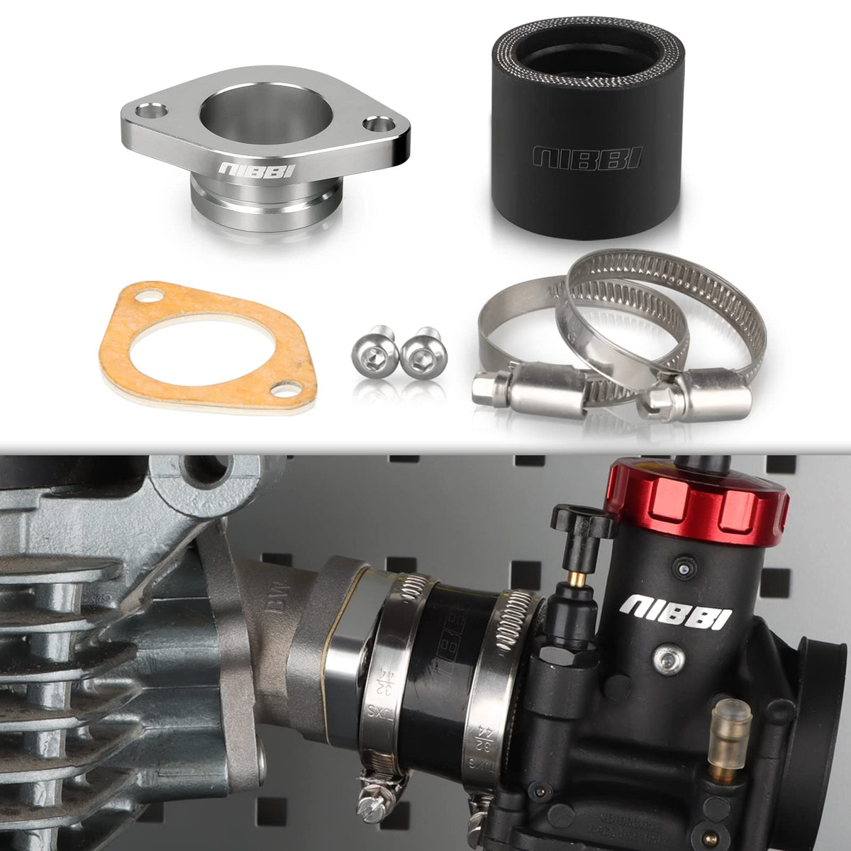 Nibbi Cnc Replacement Orginal Intake Manifold Cg Engine, High-Performance Adapter Motorcycle Carburetor Adapter