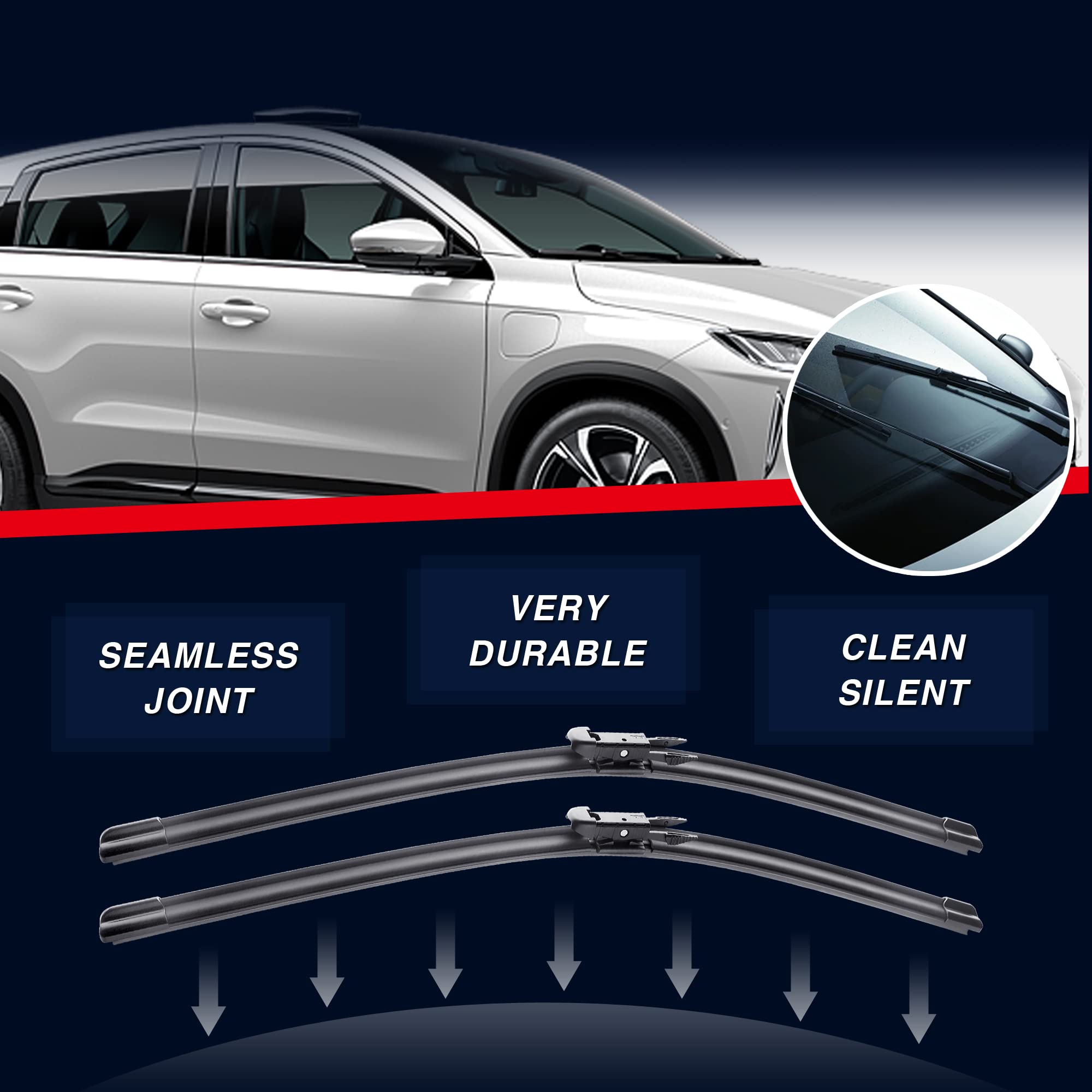 3 Wipers 26''/15''/11'' Windshield Wiper Blades Replacment For Chevrolet Sonic 2017 2016 2015 2014 2013 2012-Oem Quality Pinch T