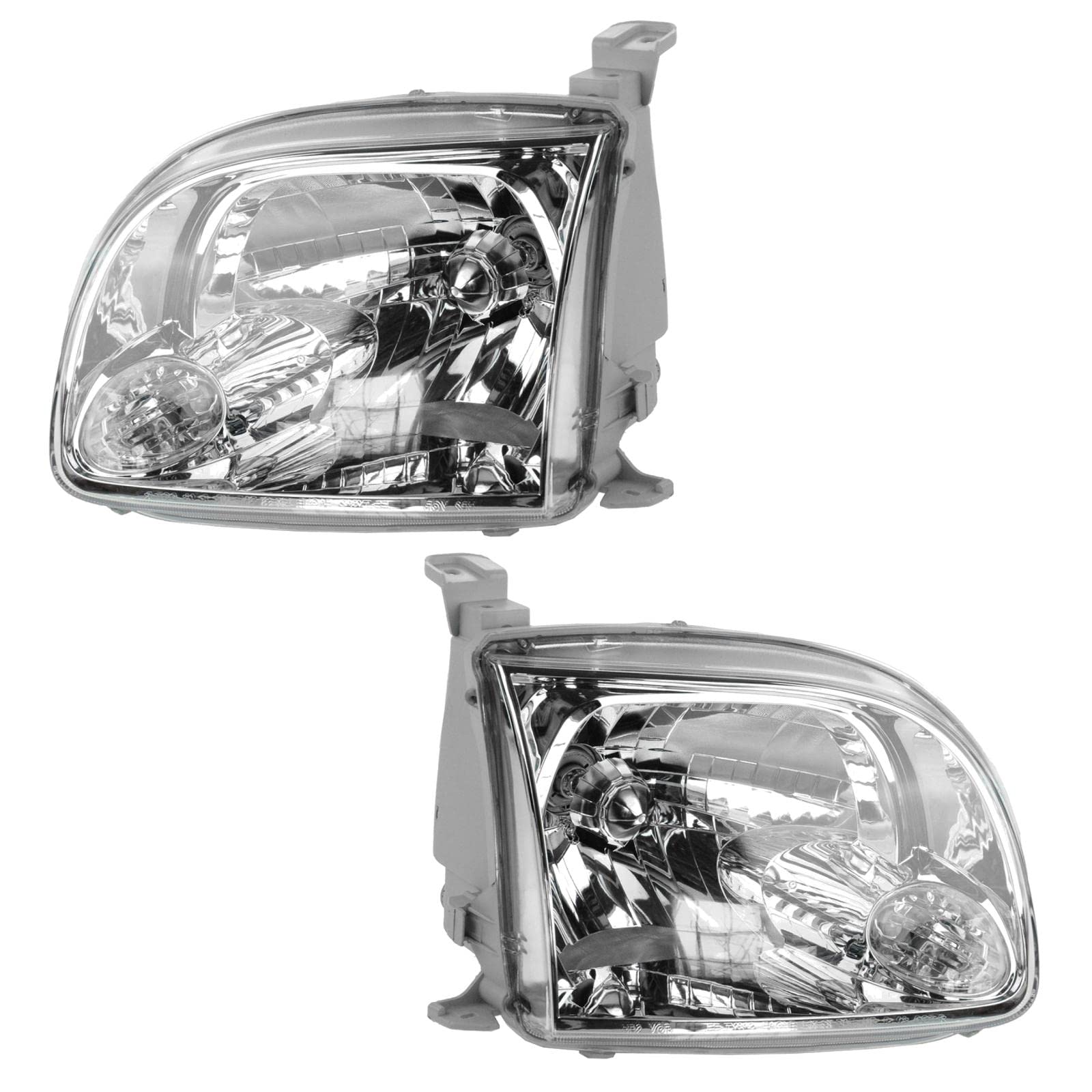 Trq Driver & Passenger Side Headlight Assembly Set Headlights Driver & Passenger Side Compatible With 2005-2006 Toyota Tundra To