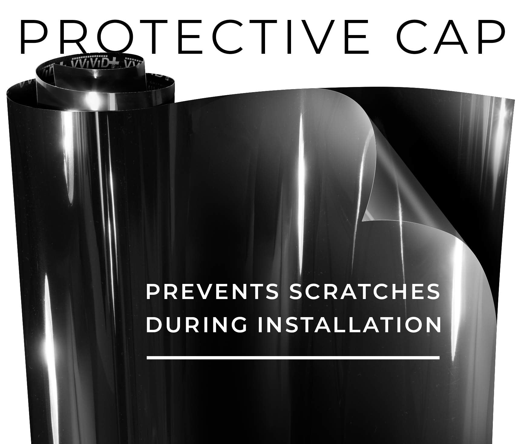 VViViD+ Ultra Gloss Premium Vinyl Car Wrap Film (50ft x 5ft, Gloss Piano Black)