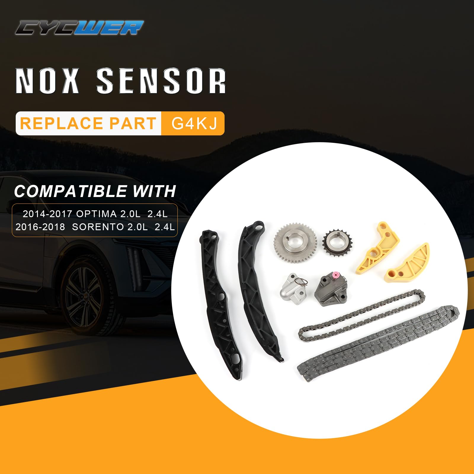 Cycwer Engine Timing Chain Kit Oil Pump Gear For G4Kj 2.4 2.0L Automotive Timing Chain Set Cam Phaser Camshaft