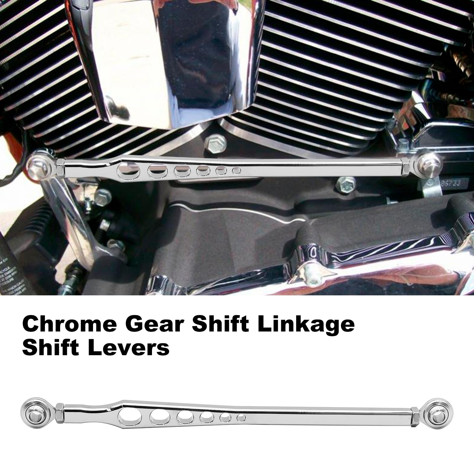 Saihisday Sliver Gear Shift Linkage Chrome Replacement For Harley Davidson Road King Street Electra Trike Glide Softail Dyna 1986-Up