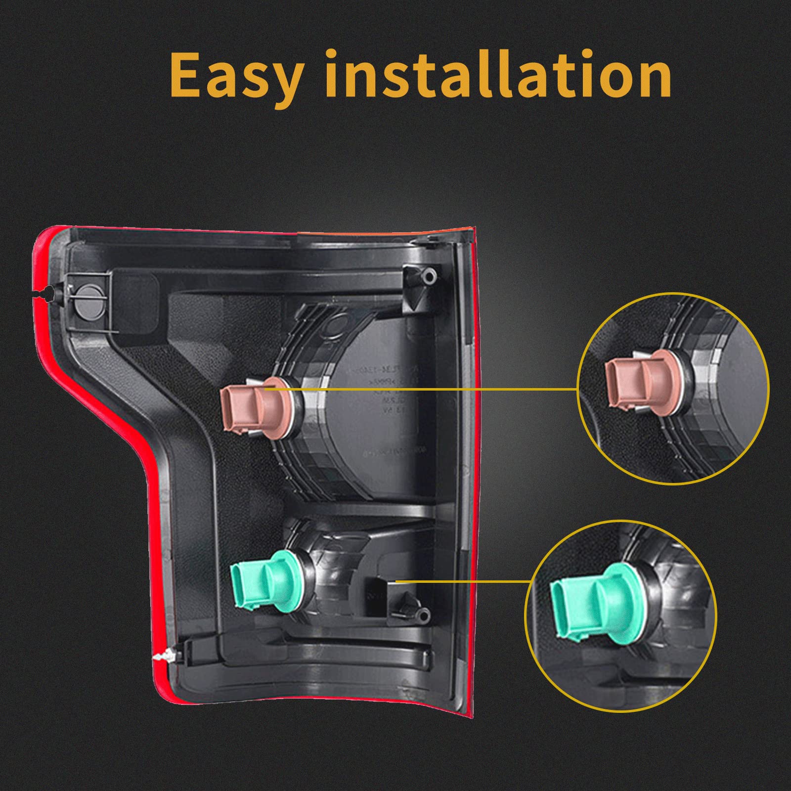 Driver And Passenger Side Tail Lights Housing Compatible With 2015 2016 2017 Ford F150 F-150 Taillights With Bulb