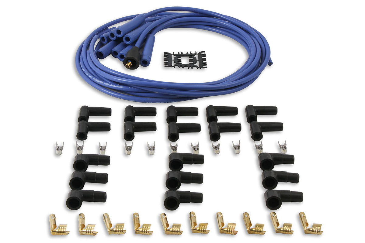 ACCEL 4040B Spark Plug Wire Set- 8mm - Blue Wire with Blue Straight Boots