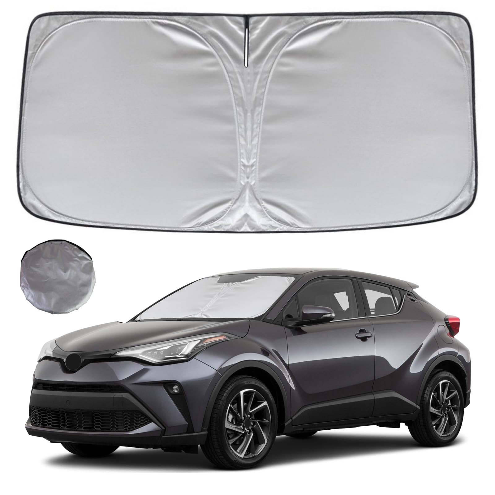 Kayzt Windshield Sun Shade For 2018-2023 Toyota Chr Ch-R Suv Foldable Sunshade Front Window Custom Fit Car Accessories