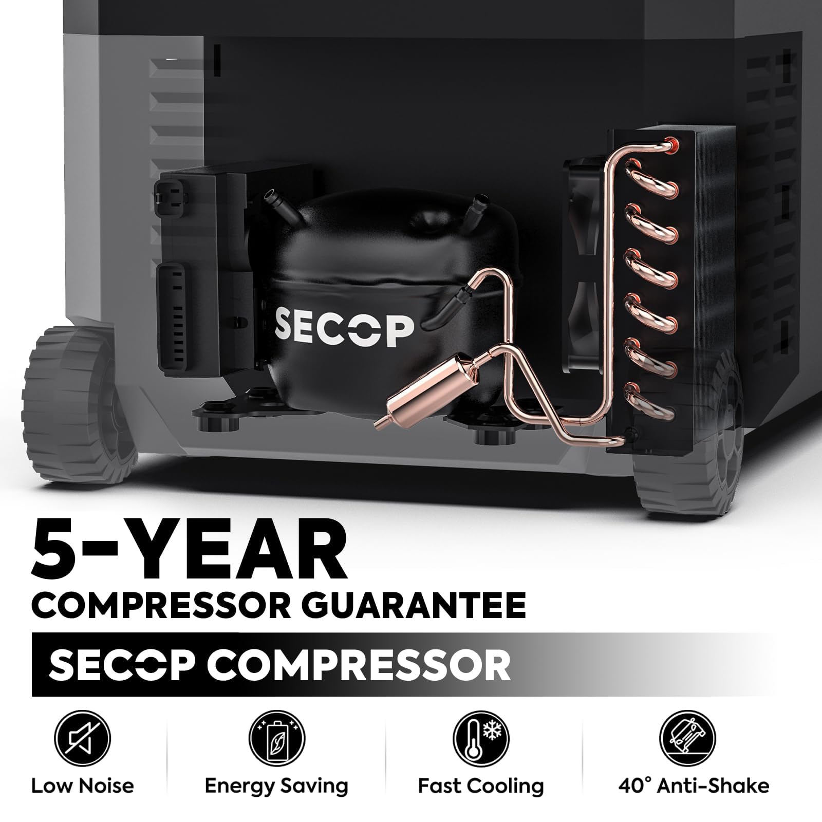 Iceco Jp30 Pro 12 Volt Refrigerator, Portable Fridge Freezer Powered By Secop Compressor, 31 Quart Car Fridge 12/24V Dc 110~240