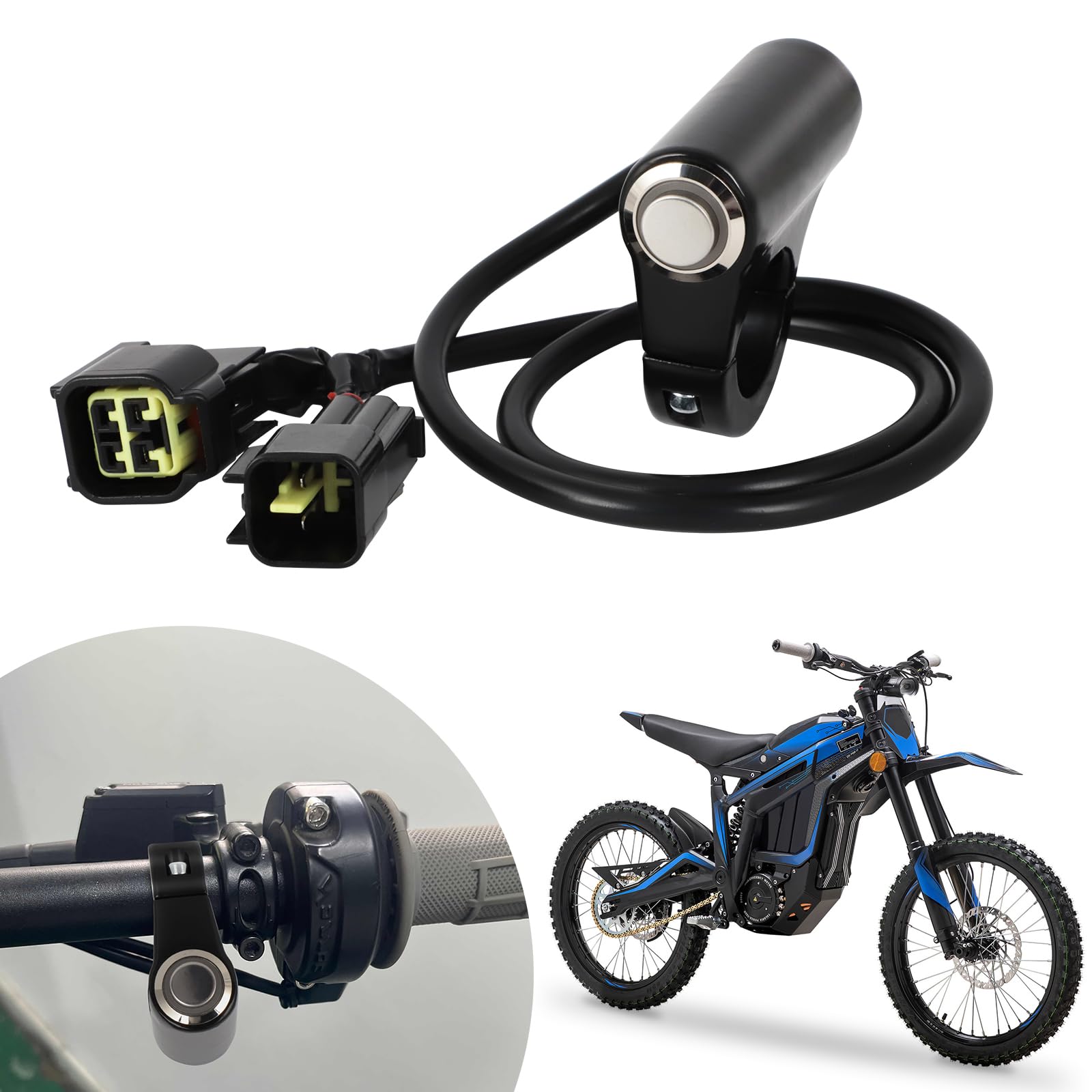 Alpha Rider Headlight Kill Switch Kits For Talaria Sting R Mx4 Plug And Play Help Save Battery With Blue Led Halo And Plugs Headlight On/Off Switch