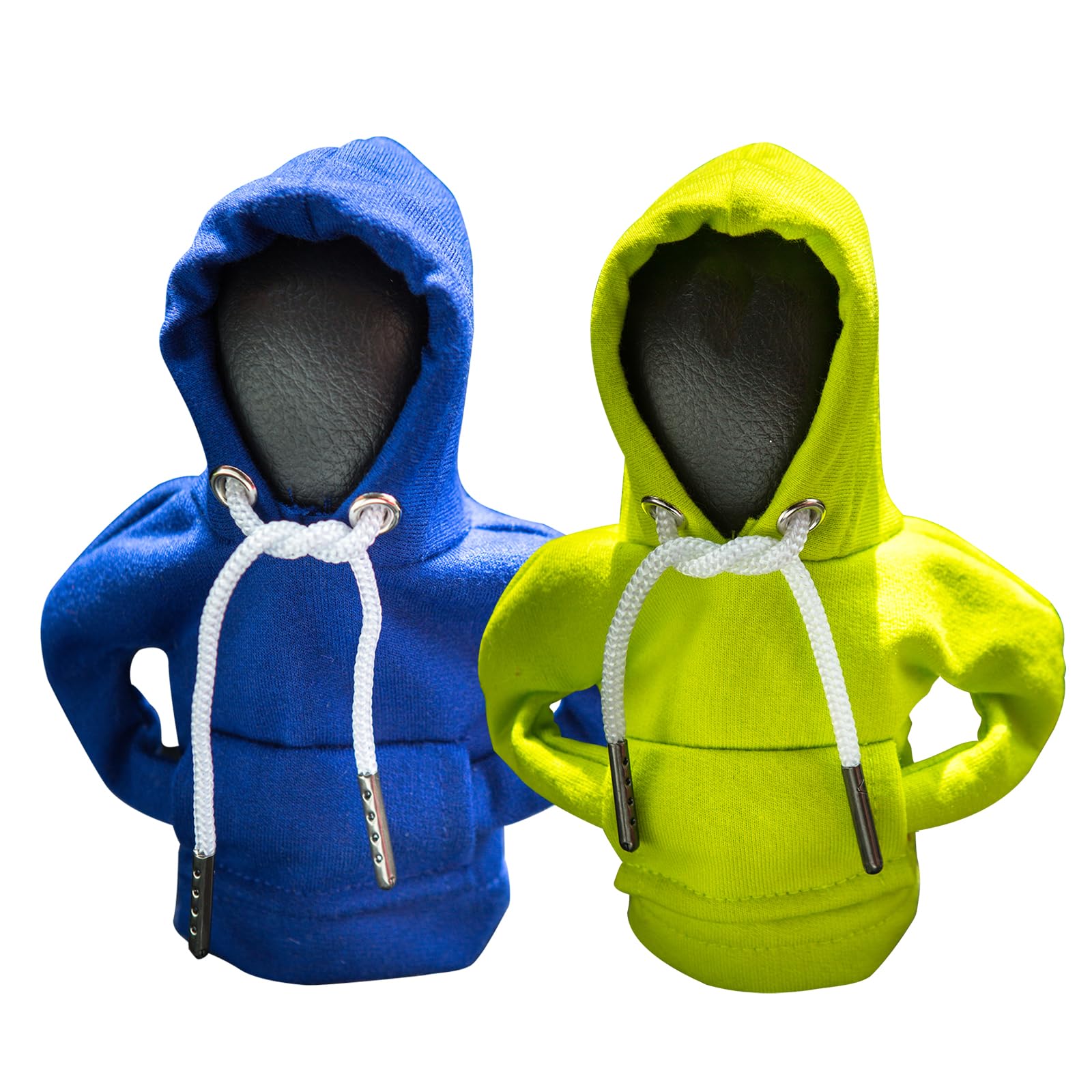 2Pcs Car Shift Knob Hoodie,Gear Shift Hoodie,Funny Sweater Hoodie For Gearshift,Automotive Interior Accessories(Blue And Green)