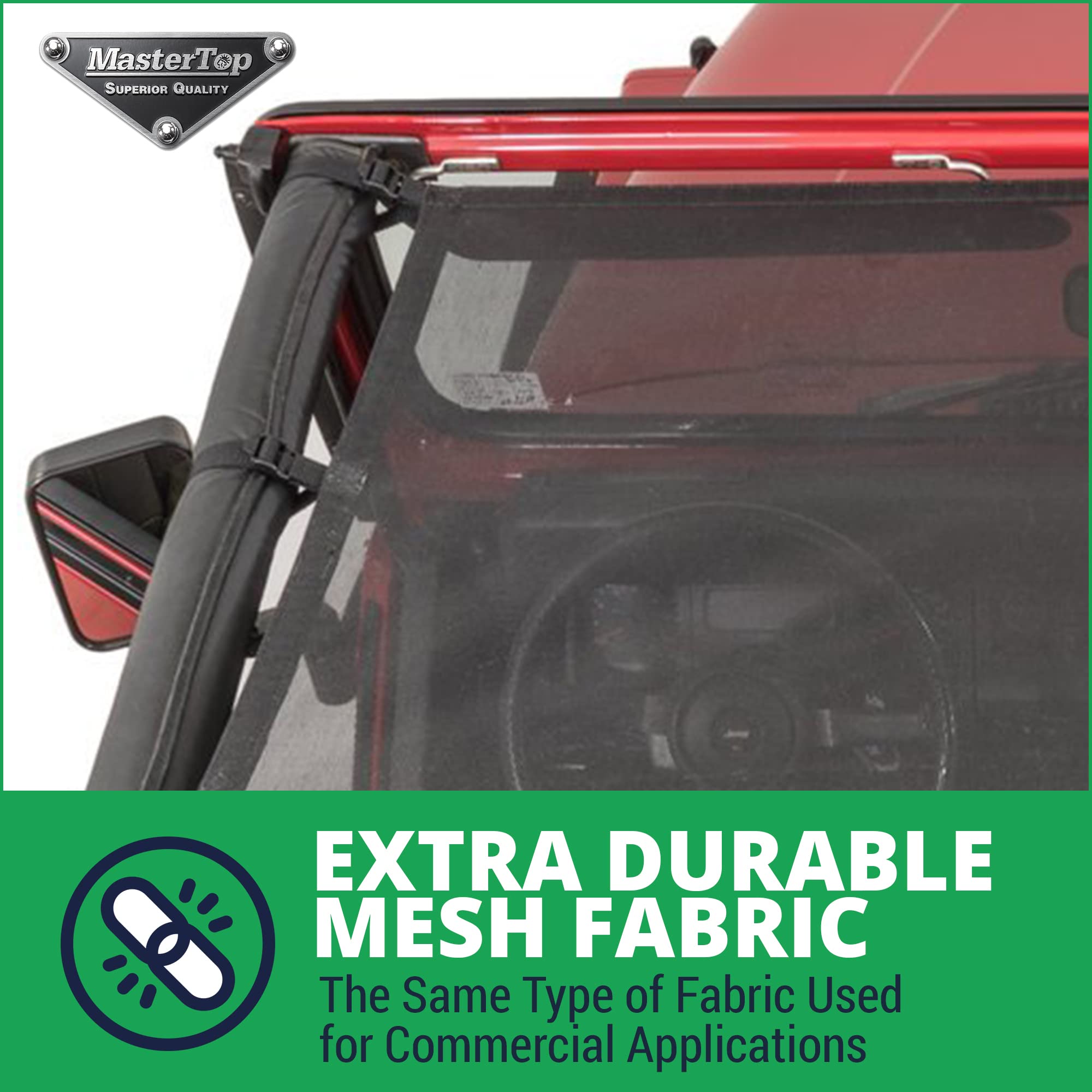 Mastertop Bikini Mesh Top Sunshade - Fits Jeep Wrangler Tj 1997-2006 - Jeep Tj Bikini Top Jeep Tj Sunshade Jeep Tj Mesh Top Jeep