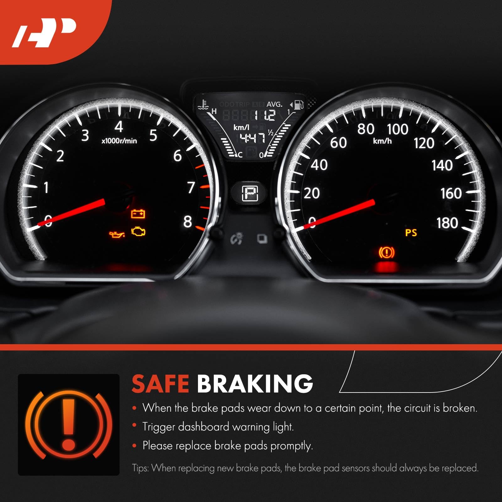 A-Premium Front & Rear Disc Brake Pad Wear Sensors for BMW 325i, 328i, 330i, 335i, M3 - 2-PC Set