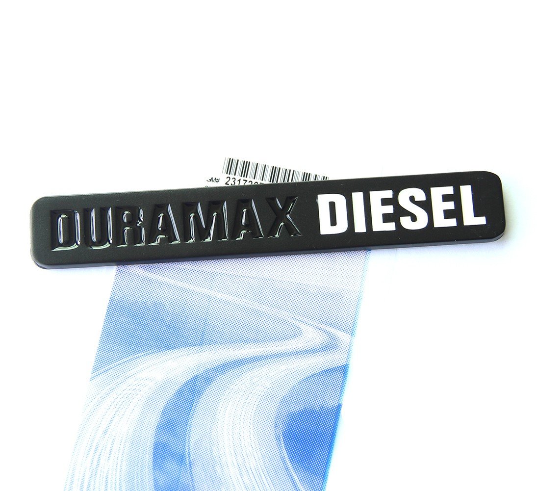 Yoaoo 2Pack Oem Black Duramax Allison Truck Emblem Badges Compatible With Silverado 2500 3500 Hd Sierra Matte Black White