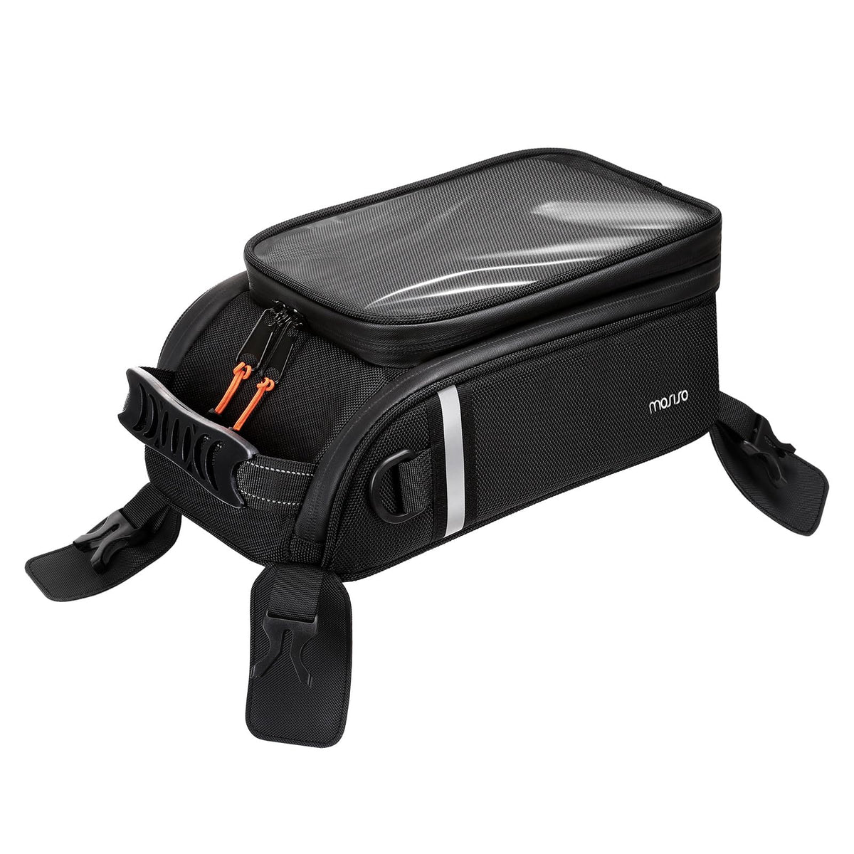 MOSISO Motorcycle Tank Bag with Rain Cover, Top Clear Pocket & Shoulder Strap, Motorbike Storage Bag for Honda/Yamaha/Suzuki/Kaw