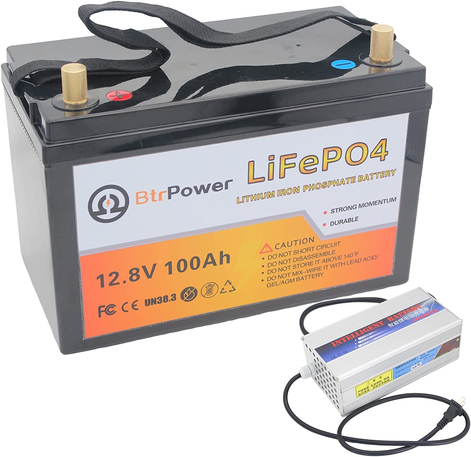 12V Lifepo4 Battery 100Ah,5000+ Deep Cycle Lithium Battery With 14.6V 10A Charger,100A Bms For Home Storage,Trolling Motor,Rv,Of