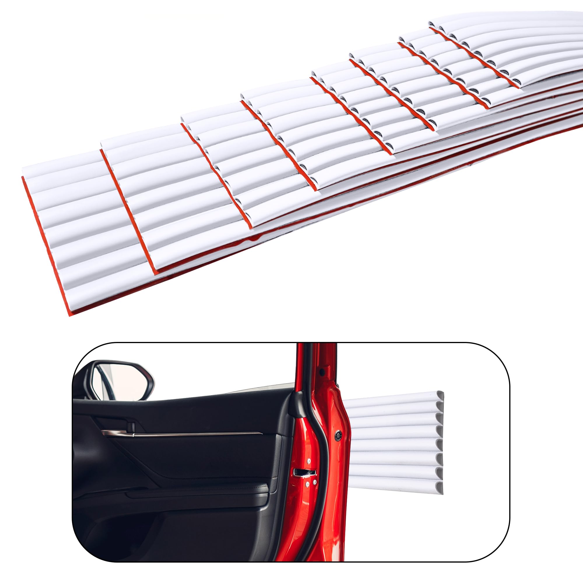 Rubber Bond Garage Wall Protectors 8 Pack - 4x15 Inches Strong Self-Adhesive Rubber Bumper Protectors for Garage Walls - Anti-Sc
