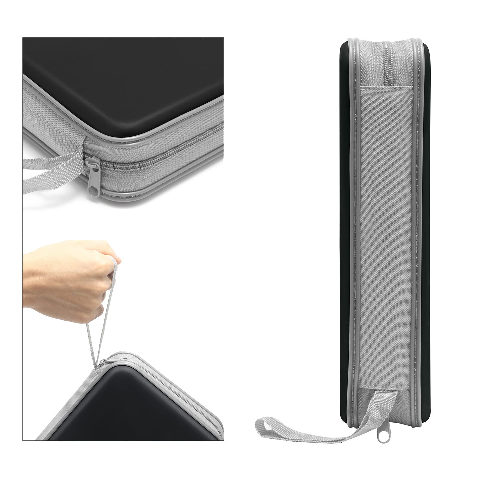 Siveit Cd Case, Dvd Case Holder 96 Capacity Hard Plastic Cd Dvd Disc Cases Storage Binder Wallet For Car Home Office Travel (Bla