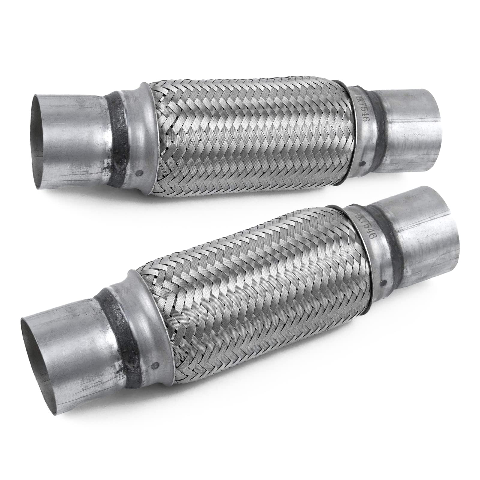 Rp Remarkable Power, Rk7546-2.5'' X 8'' Heavy Duty Stainless Steel Exhaust Flex Pipe 12'' Ol, 2 Pack