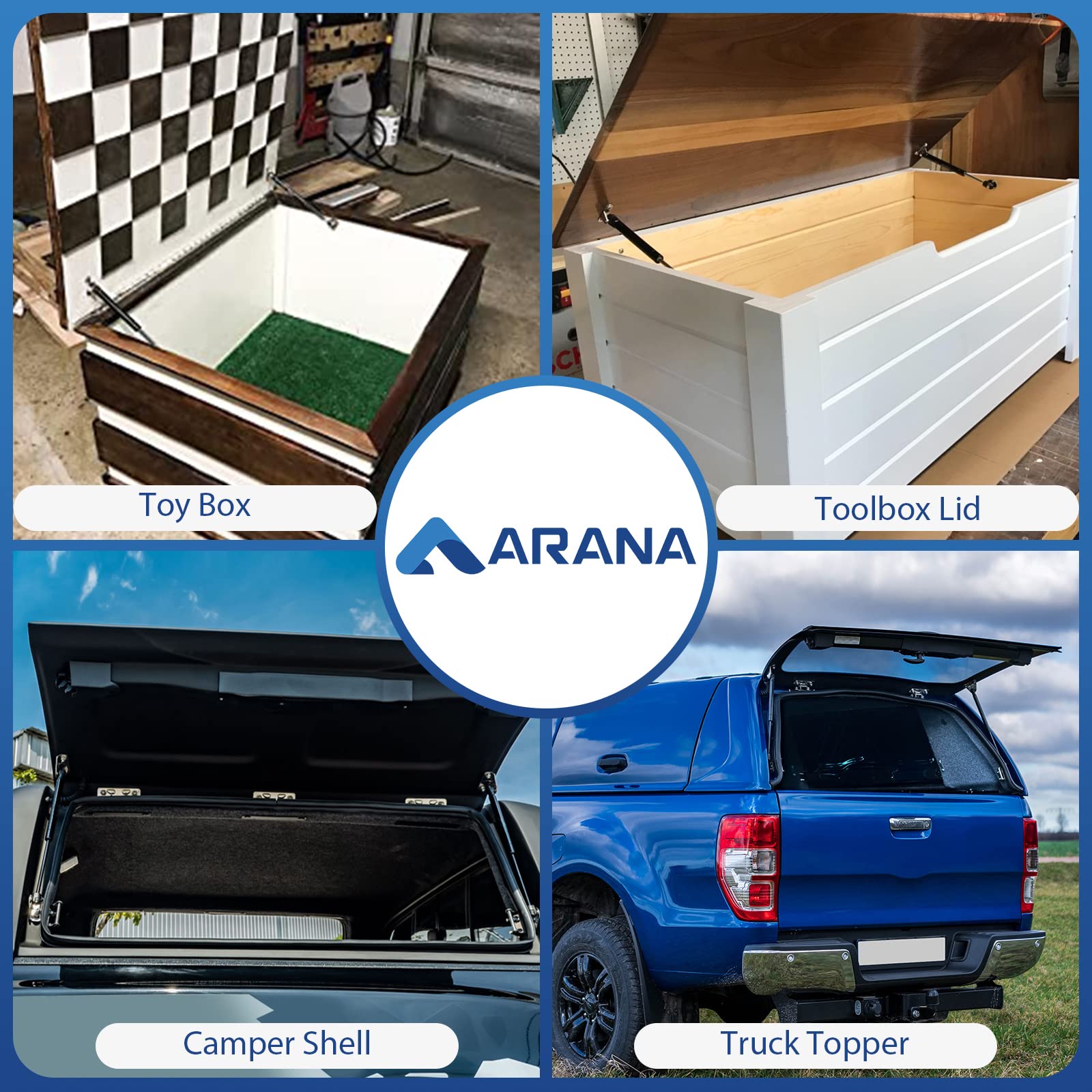 Arana Gas Struts 14 Inch 30Lbs Gas Springs Shocks C1623609 14 '' 134N Lift Support For Toolbox Lid Toy Box Storage Box Leer Camp