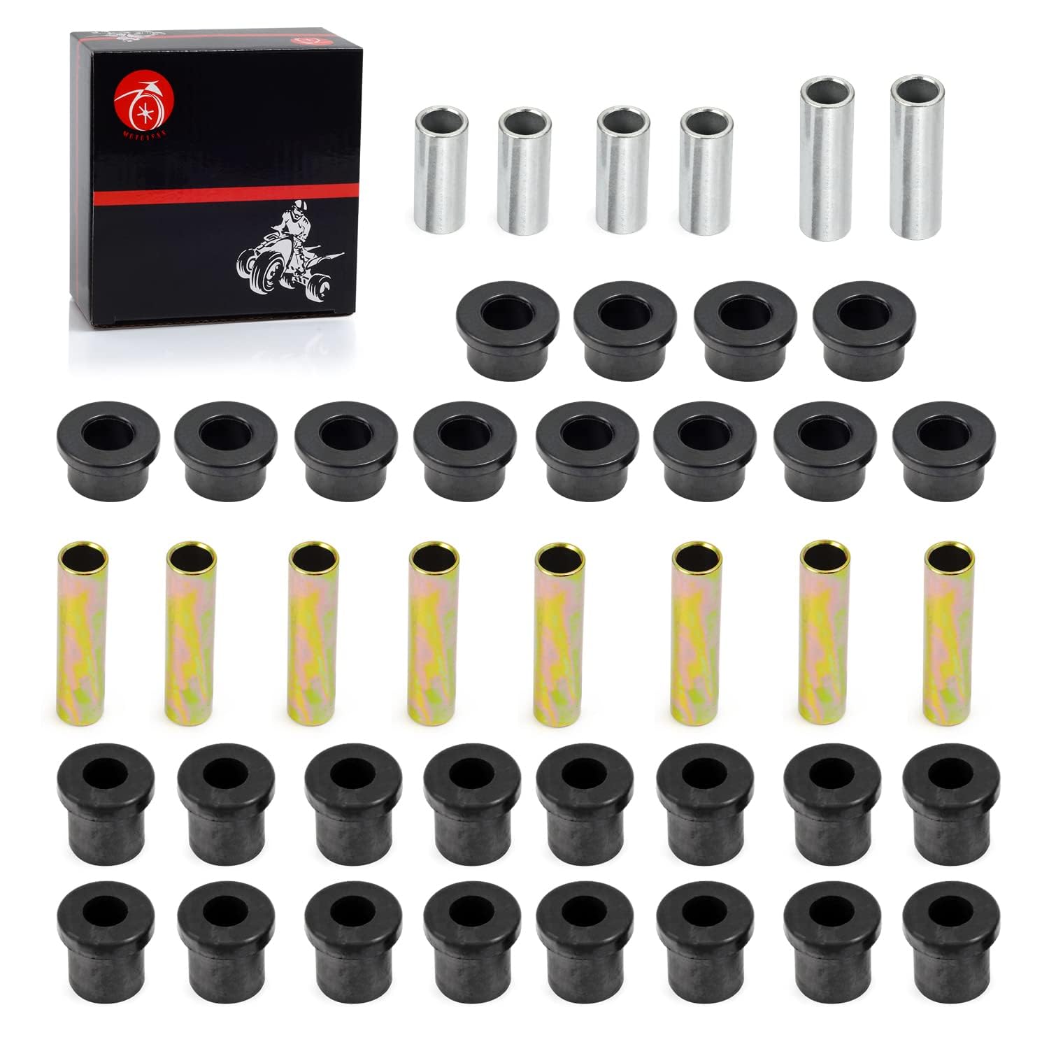 All Front Rear Leaf Spring & Upper A Arm Suspension Bushing & Sleeves Kits Compatible With Club Car Ds Golf Cart 1992-Up