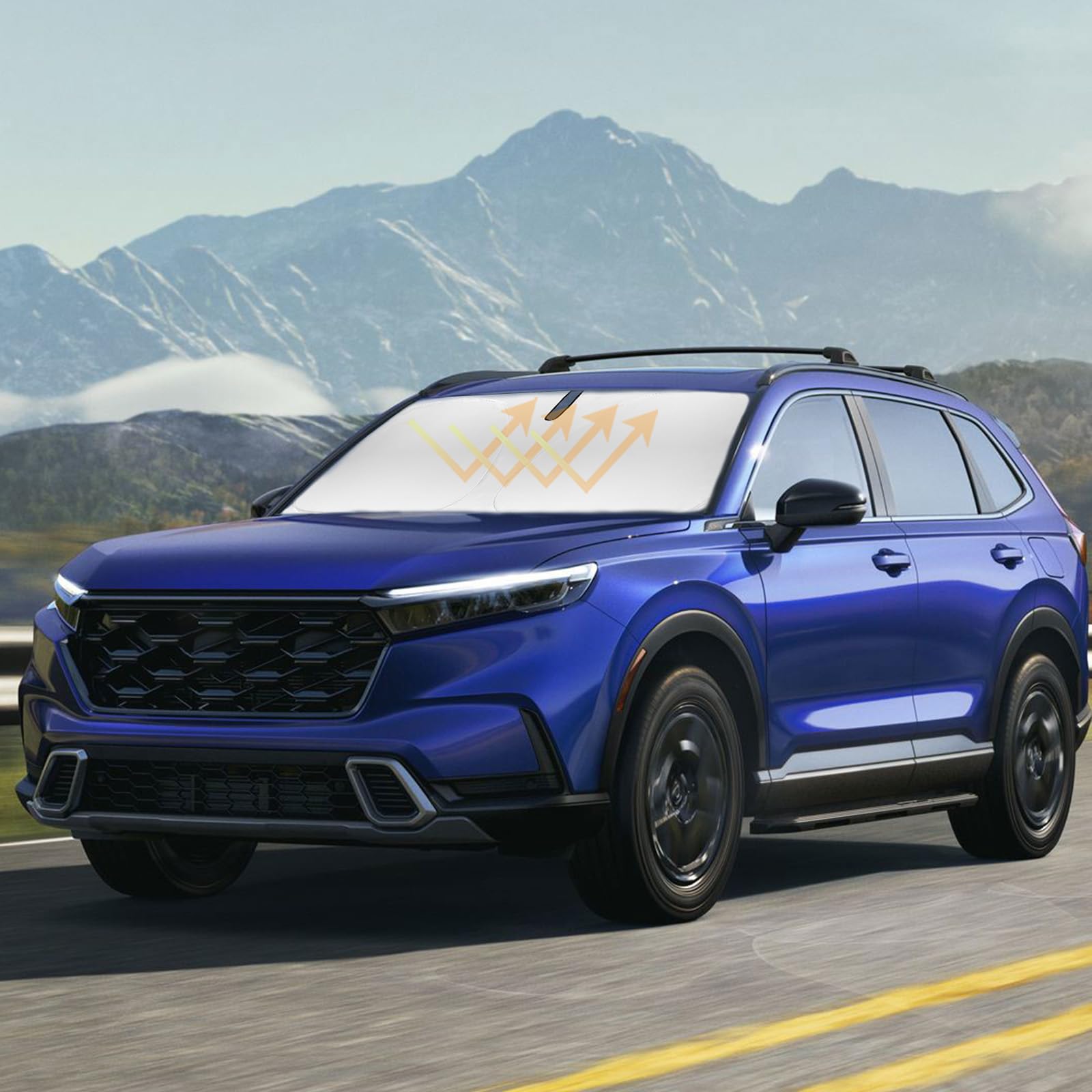 Sunshade For Crv Windshield Sun Shade For 2023-2024 2025 Crv C-Rv Suv, Lx, Ex, Ex-L, Sport Hybrid, Touring For Honda Front Windo