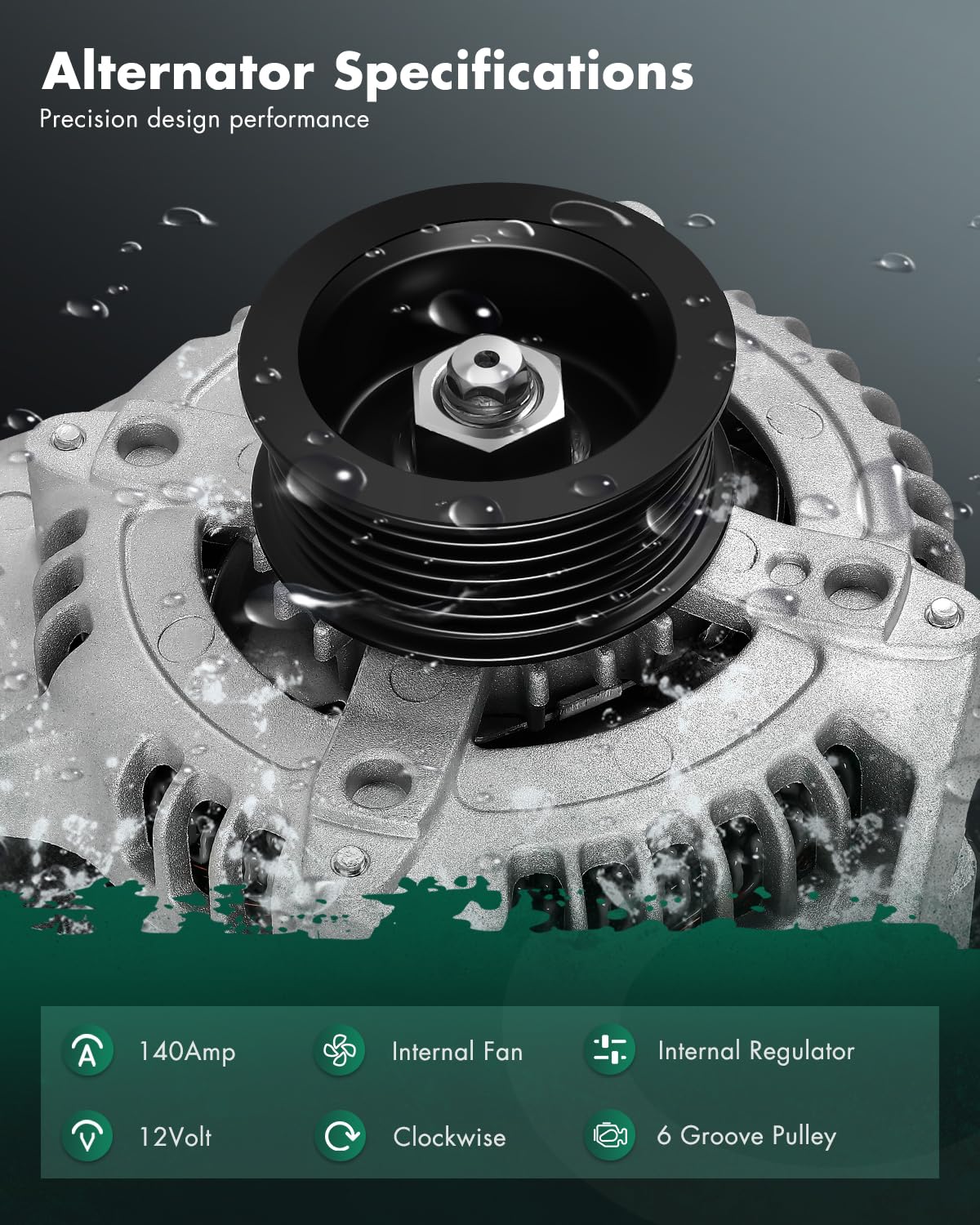 SCITOO Alternator Fits for Buick LeSabre & for Pontiac Bonneville, 2004-2005, V6 3.8L - 12V 140Amp CW 6 Groove Pulley, Replace O