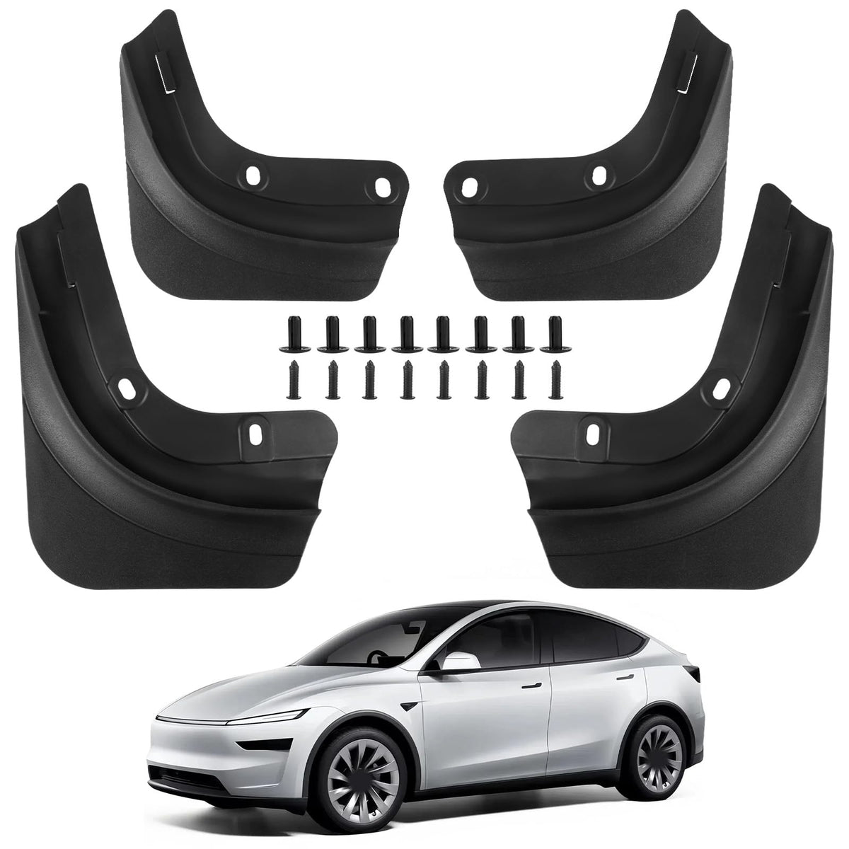 Mud Flaps Compatible with 2025 Tesla Model Y Juniper Accessories TPE Material Mudguards Mudflaps for 2025 2026 Model Y Juniper N