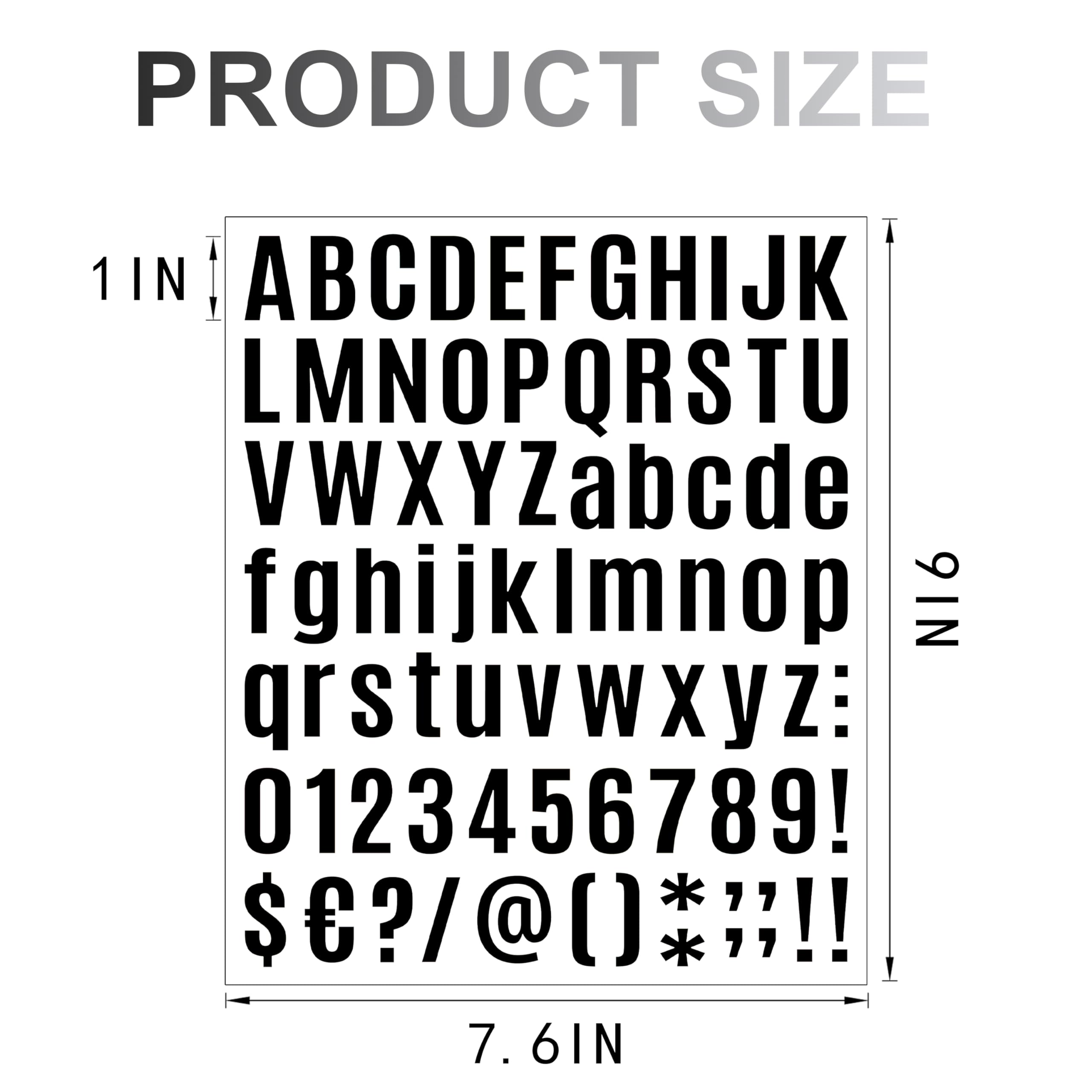 10 Sheet Black Self-Adhesive Vinyl Stickers - 1 Inch Appendix, Waterproof For Arts & Crafts, Outdoor Signs, Windows & Doors, Car