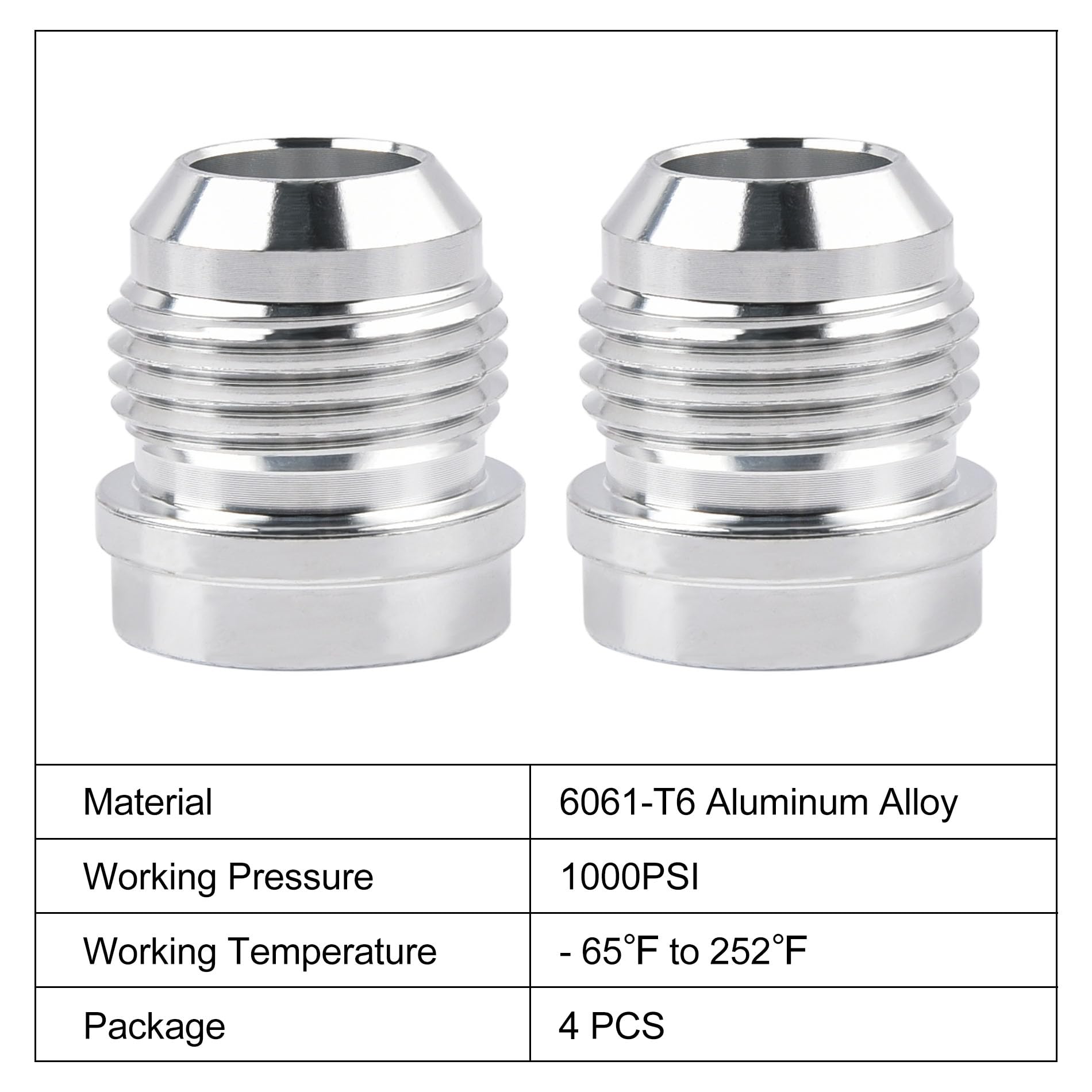 EVIL ENERGY 12AN Male Weld on Bung Fitting Aluminum 2PCS