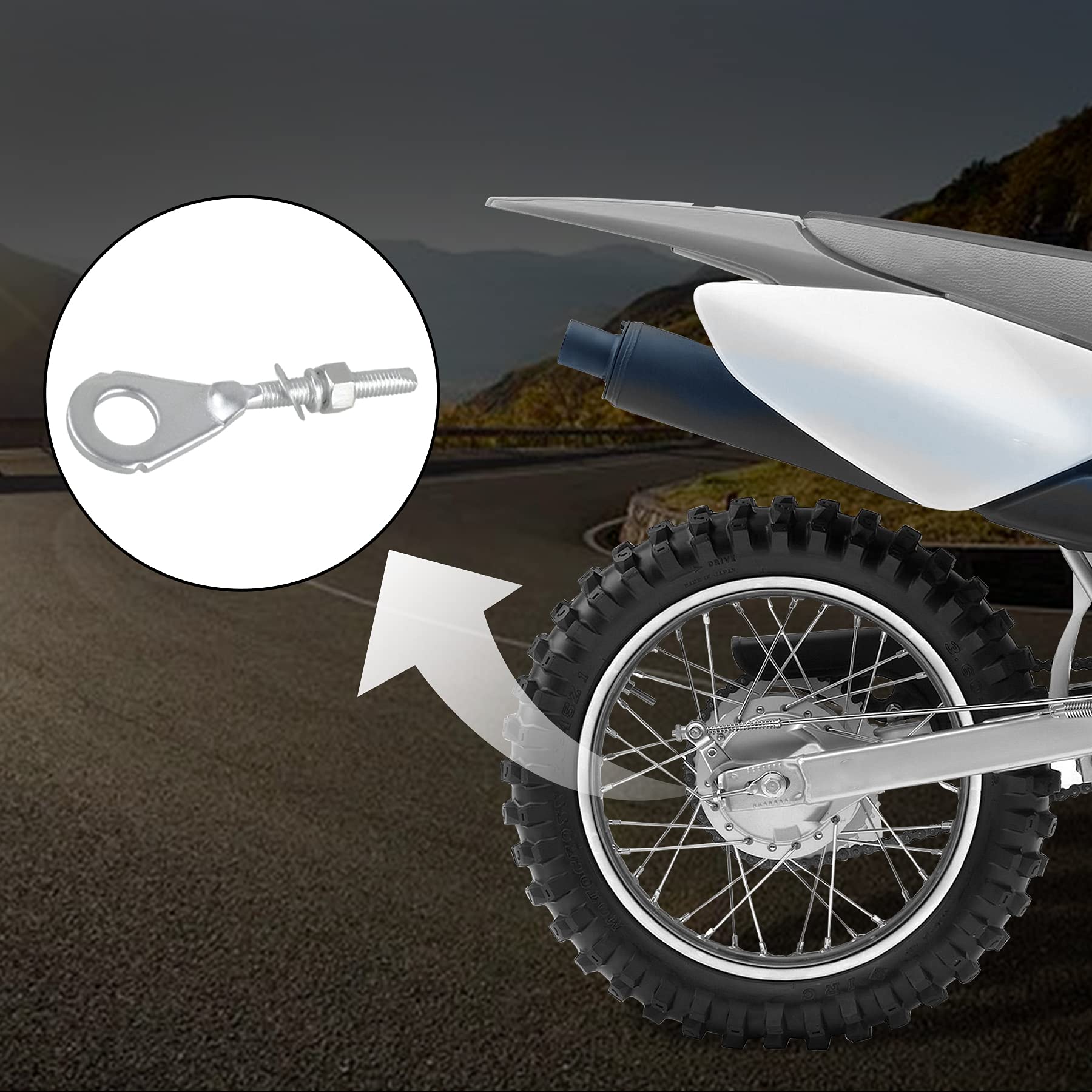 NTHREEAUTO Motorcycle Chain Adjuster Tensioner Metal Chain Axle Adjusters Compatible with Honda CT70 XR70R CRF50F C70 CRF100F CR