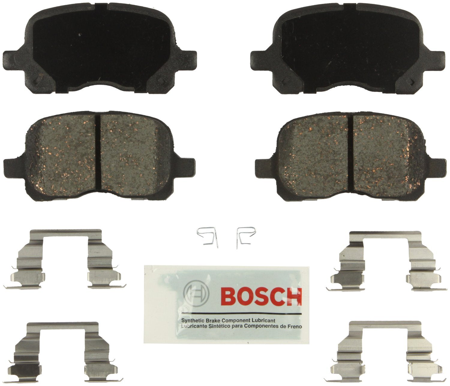 BOSCH BE741H Blue Ceramic Disc Brake Pad Set With Hardware - Compatible With Select Chevrolet Prizm; Toyota Corolla; FRONT