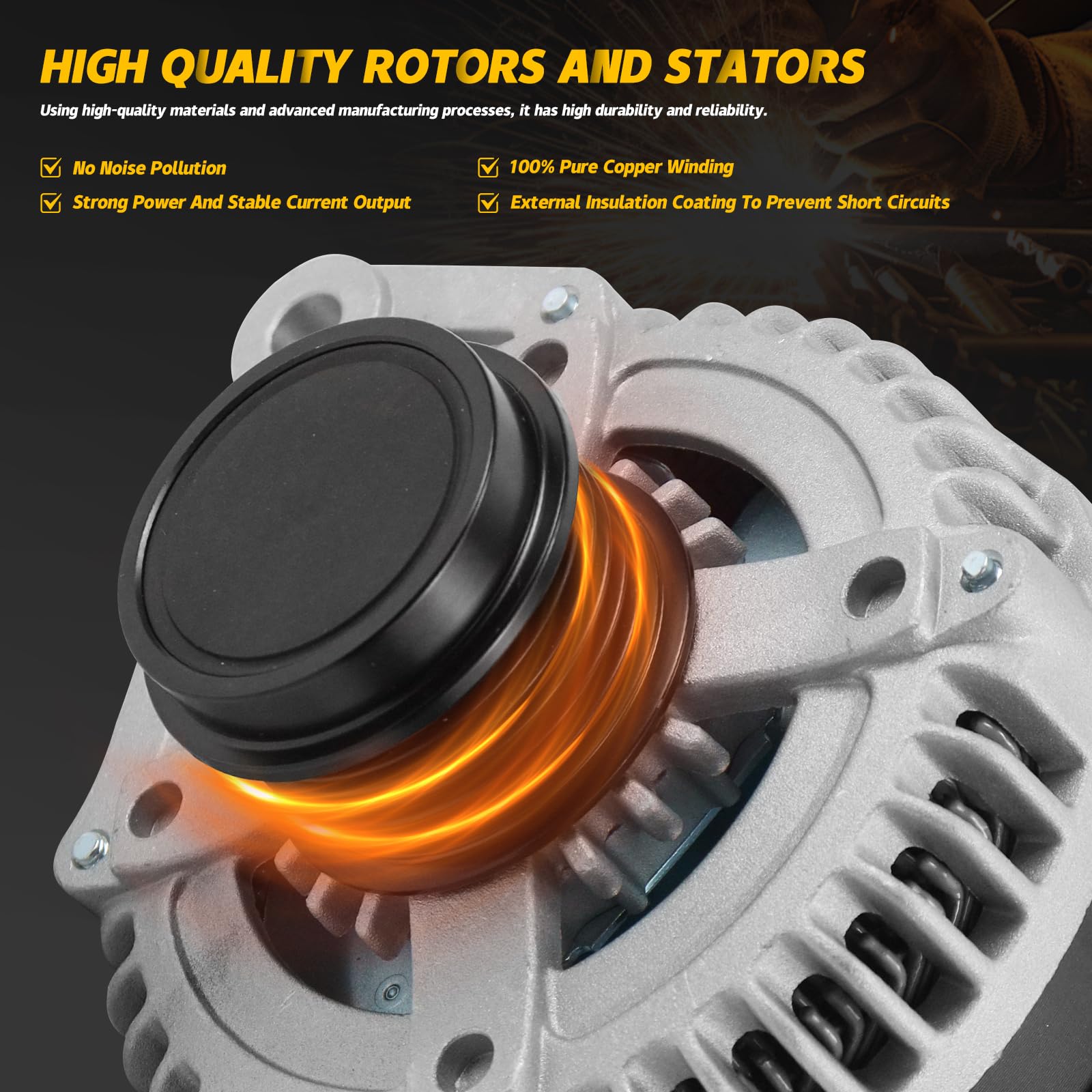 YINAVAGAD 27060-36011 Alternator for Toyota Camry L/LE/SE/XLE/XSE 2.5L L4 2012-2015, for RAV4 2.5L L4 2009-2012, for Toyota Scio