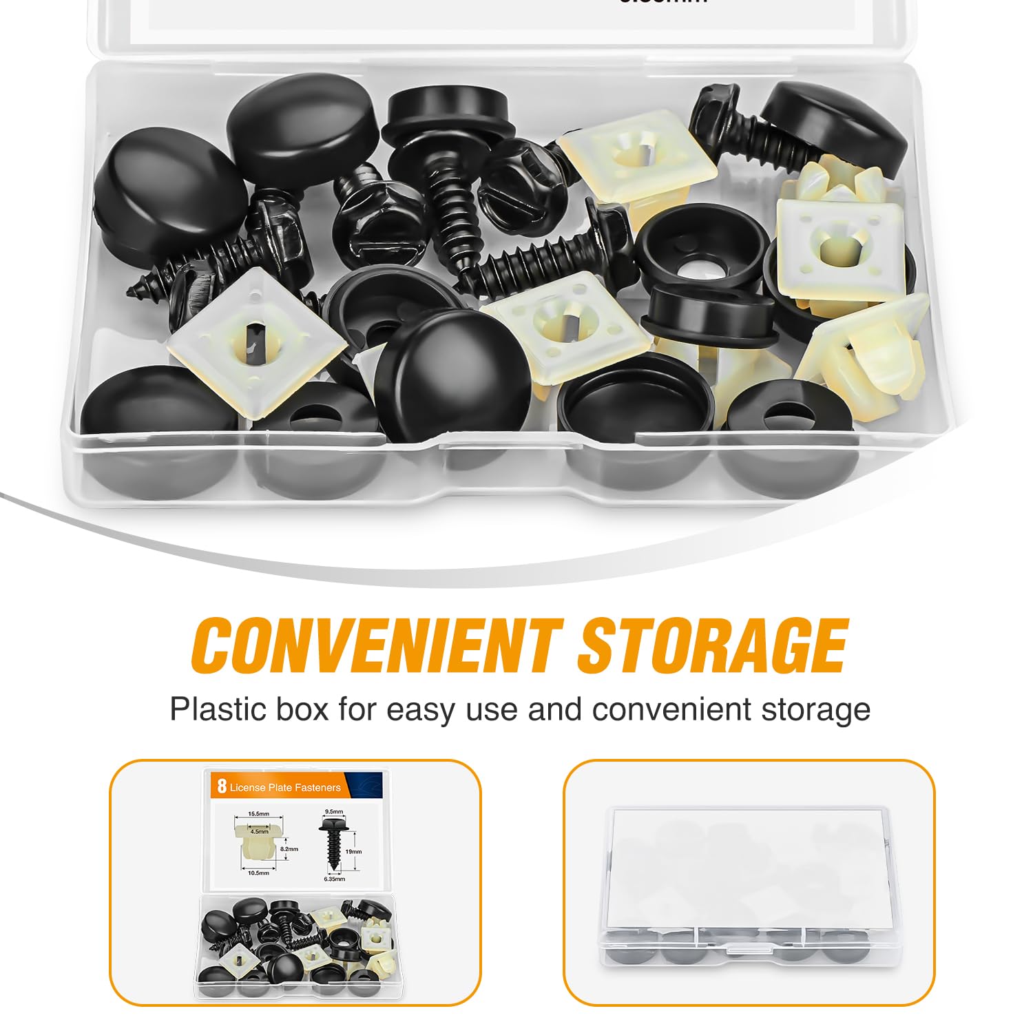 Gooacc License Plate Screw Kit For Fastening Front And Back License Plates On Cars, Suvs, And Trucks Black Zinc Plated Rust-Proo