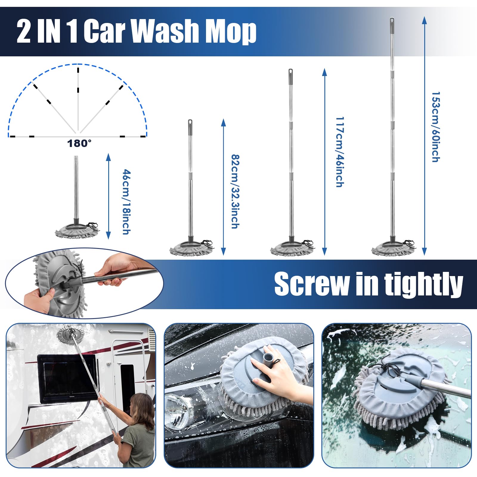 Viewsun 21Pcs Car Cleaning Kit With High Power Handheld Vacuum, Car Wash Mop With Long Handle, Bucket, Detailing Brush Set, Wind
