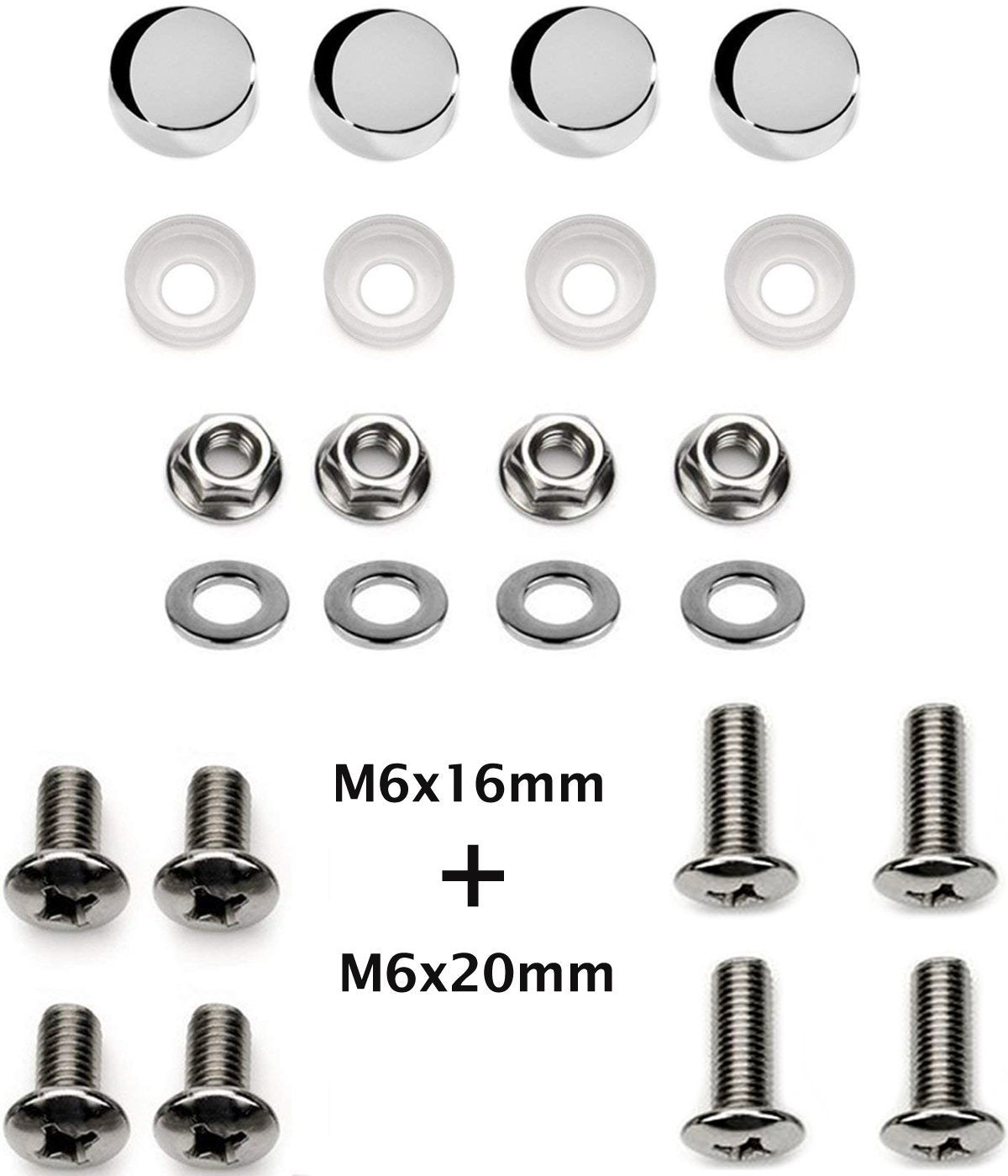 Lfparts Motorcycle Stainless Steel License Plate Frame + Motorcycle License Backing Plate Set