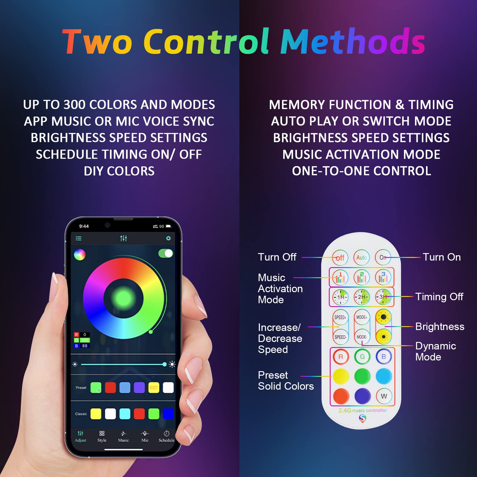Ehaho 1 Pack 1Ft Whip Lights,Led Whip Light With App & Remote Control, Spiral Rgb Chasing Lighted Whips With Rocker Switch, Musi