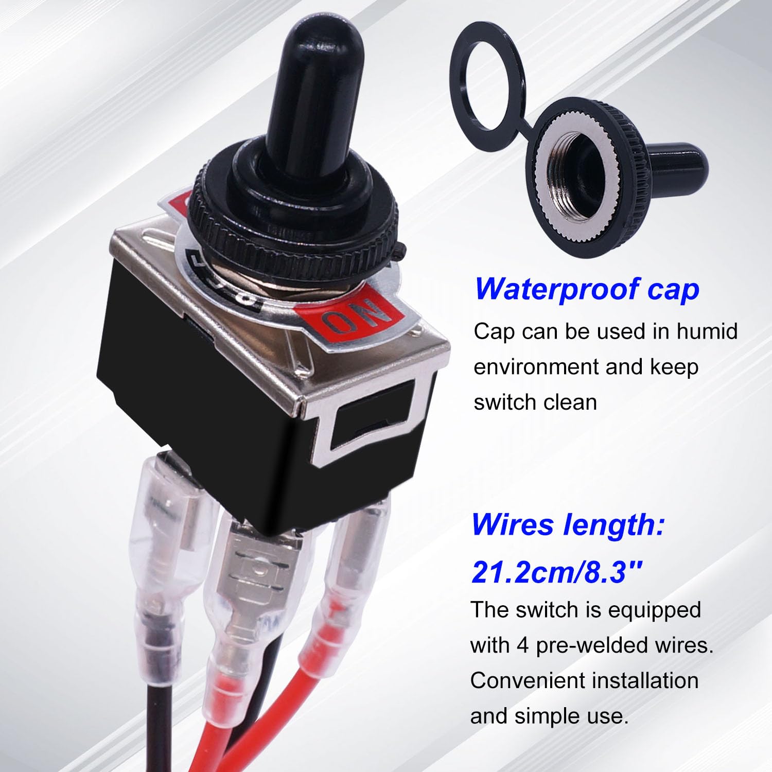 weideer Momentary Reverse Polarity Switch 12V 30A Motor Control RV Jack Switch DPDT 4 Pin (ON)-Off-(ON) Toggle Switch with Water