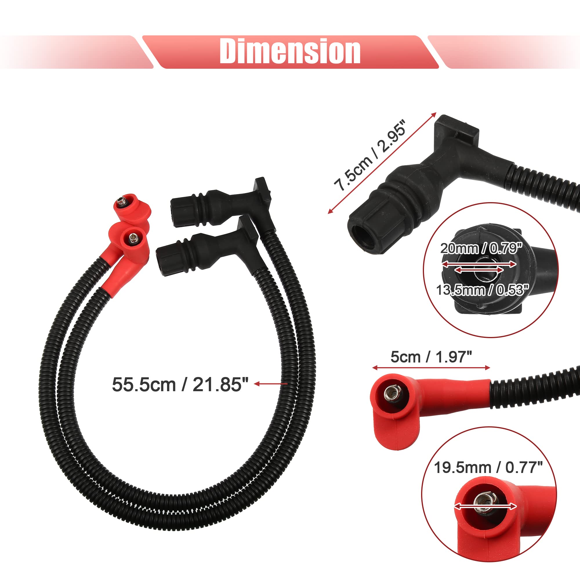 X Autohaux Ignition Coil Wire Ignition Spark Plug Wire Spark Plug Cap For Polaris For Ranger 800 Efi 2011-2017 For Ranger Crew 8